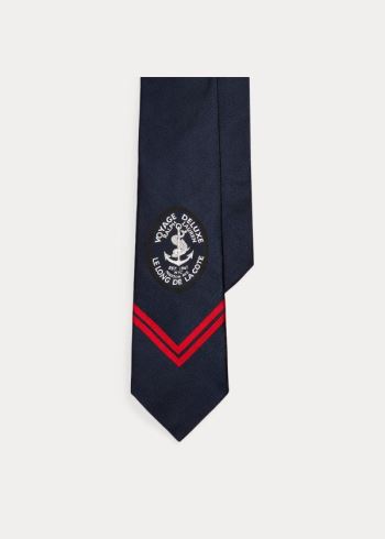 Ralph Lauren Nautical Silk Tie Tmavě Blankyt Červené | pK0pdPae