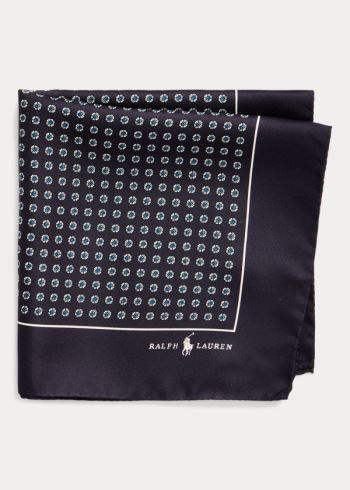 Ralph Lauren Neat Silk Pocket Square Tmavě Blankyt Blankyt | O4VydCMI