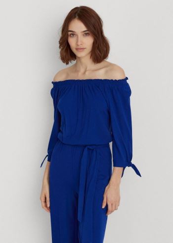 Ralph Lauren Off-the-Shoulder Jumpsuit Královská Modrá Blankyt | Jkwljpbs