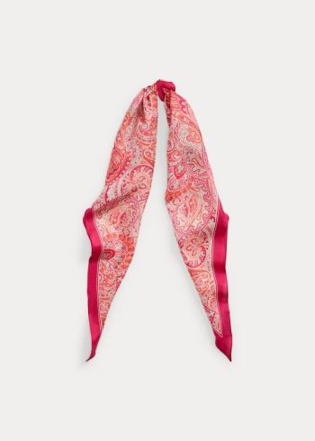 Ralph Lauren Olivia Silk Scarf Světle Fuchsie | l95nyG8J