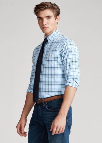 Ralph Lauren Plaid Oxford Shirt Blankyt Tyrkysové | 1jlXN6LI