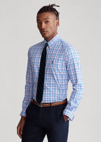 Ralph Lauren Plaid Performance Twill Shirt Růžové Blankyt Viacfarebný | 2DR20TCf