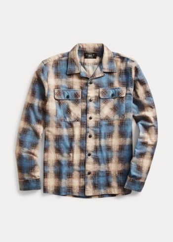 Ralph Lauren Plaid-Print Brushed Camp Shirt Krém Blankyt | Lc8F2g3D