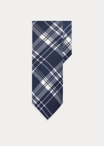 Ralph Lauren Plaid Silk Tie Tmavě Blankyt Bílé | rktLJF6C