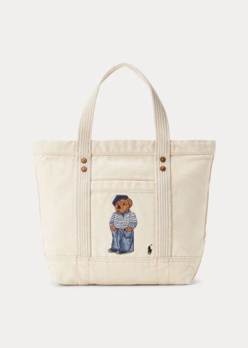 Ralph Lauren Platene Polo Bear Small Tote Krém | 0kqSHBPN