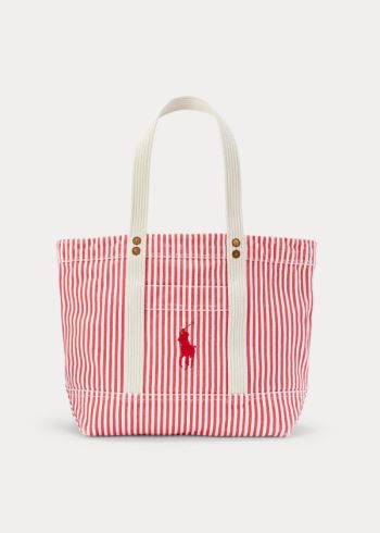 Ralph Lauren Platene Striped Medium Tote Červené Bílé | jr2oQ8XH