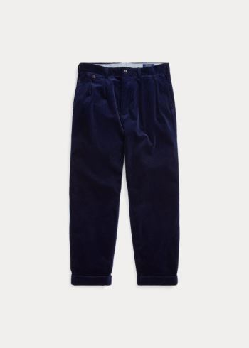 Ralph Lauren Pleated Baggy Corduroy Pant Tmavě Blankyt | YF9MHnjN