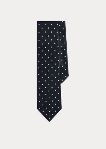 Ralph Lauren Polka-Dot Silk Satin Tie Tmavě Tmavě Blankyt | 8kGERhGM