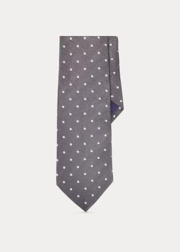 Ralph Lauren Polka-Dot Silk Satin Tie Tmavě Šedé | CNkREONi