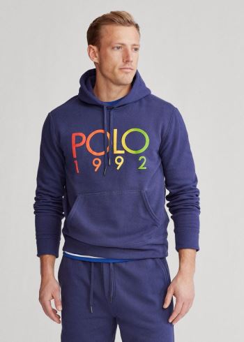 Ralph Lauren Polo 1992 Fleece Hoodie Tmavě Blankyt | H1bTIqnH