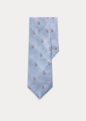 Ralph Lauren Polo Player Silk Narrow Tie Světle Blankyt | 2ZSgx84p