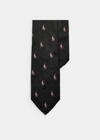 Ralph Lauren Polo Player Silk Narrow Tie Černé | HYlOO0Yf