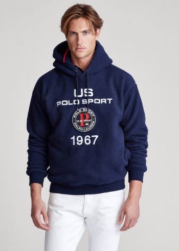 Ralph Lauren Polo Sportovní Fleece Hoodie Tmavě Blankyt | 0IwuTTqH