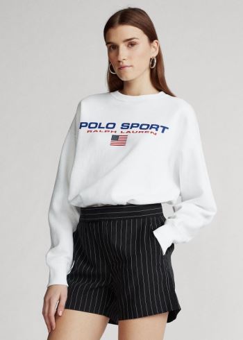 Ralph Lauren Polo Sportovní Fleece Sweatshirt Bílé | REIiEjFo