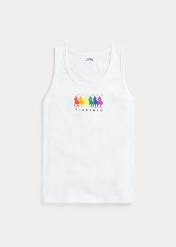 Ralph Lauren Pride Bavlněné Graphic Tank Top Bílé | 4Itquu7P