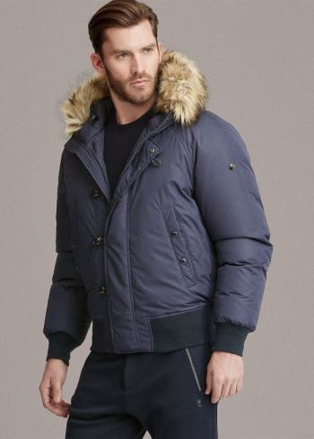 Ralph Lauren RLX Faux Fur-Trim Down Jacket Tmavě Blankyt | 78FZoX23