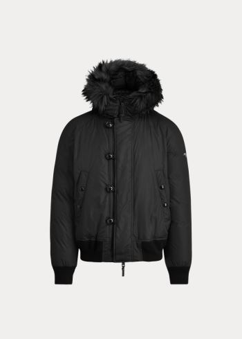 Ralph Lauren RLX Faux Fur-Trim Down Jacket Černé | wJGPNIdK