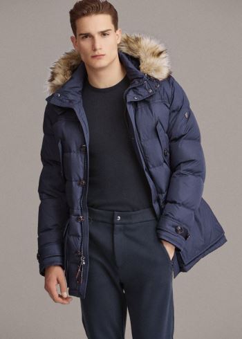 Ralph Lauren RLX Faux-Fur-Trim Down Parka Tmavě Blankyt | nLTcsfOR