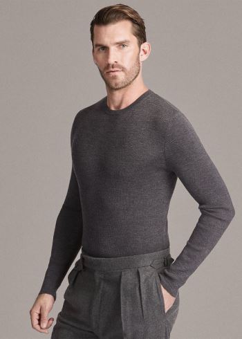 Ralph Lauren RLX Slim Ribbed Merino Svetrové Šedé | G8yIoCur