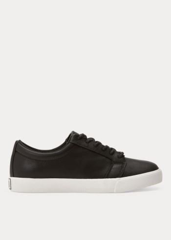 Ralph Lauren Reaba Læder Sneakers Černé | 6q0UC3nC