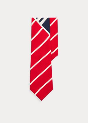 Ralph Lauren Regimental Art Deco Silk Tie Červené | UuU8CdUX