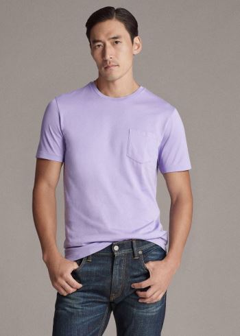 Ralph Lauren Relaxed Fit Pocket T-Shirt Fialové | SKZqlRYY