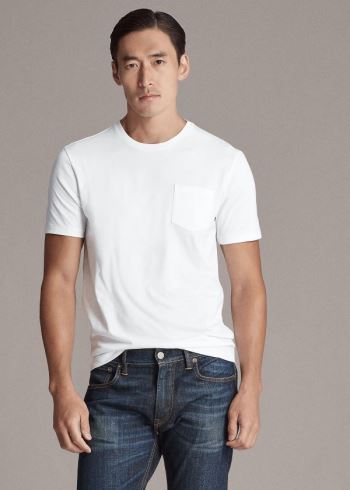 Ralph Lauren Relaxed Fit Pocket T-Shirt Bílé | ZWqOlxwk