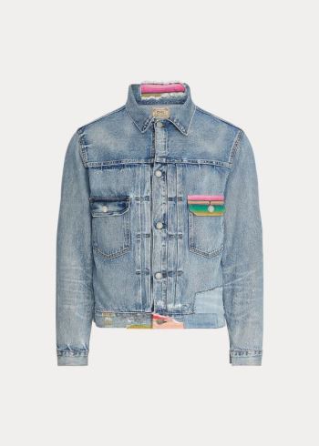 Ralph Lauren Repaired Denim Trucker Jacket Blankyt Blankyt Světle Modré | TIPnhK6N