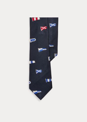 Ralph Lauren Signal Flags Silk Tie Tmavě Blankyt Královská Modrá Blankyt Červené | afrtCgSF