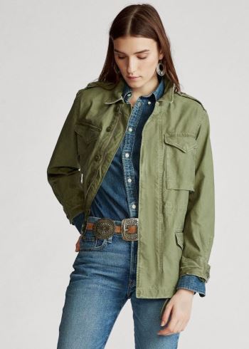 Ralph Lauren Signature Military Jacket Olivy Zelené | z4r9vqwW