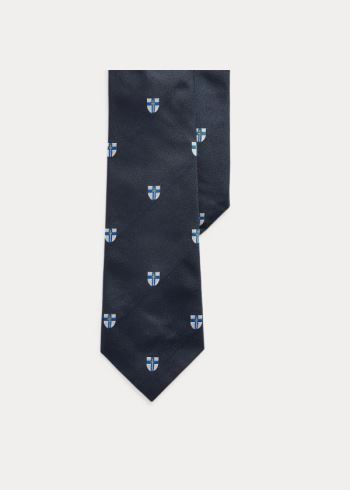 Ralph Lauren Silk Club Tie Tmavě Blankyt | IHxxYYDM