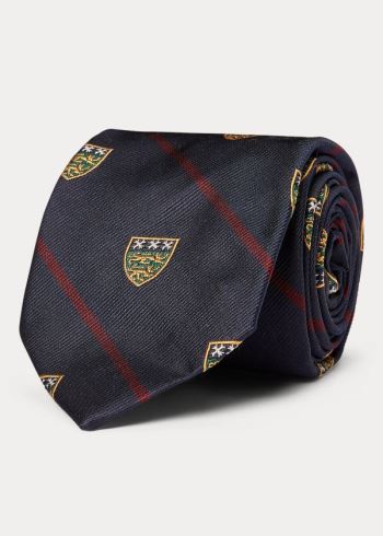 Ralph Lauren Silk Narrow Club Tie Tmavě Blankyt Vínové | 0lOoMQUE