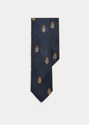 Ralph Lauren Silk Narrow Club Tie Tmavě Blankyt | 7cq9wGnY