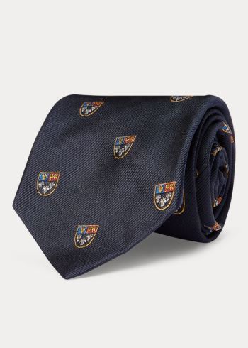 Ralph Lauren Silk Narrow Club Tie Tmavě Blankyt | BVBwZoFJ