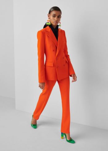 Ralph Lauren Simone Wool Crepe Pant Oranžové | b18zntT1