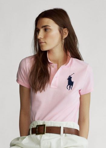 Ralph Lauren Skinny Fit Big Pony Polo Shirt Růžové | HReRrLue