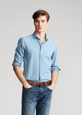 Ralph Lauren Slim Fit Chambray Shirt Blankyt Bílé | Su9fBfVy