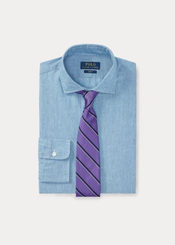 Ralph Lauren Slim-Fit Chambray Šaty Shirt Blankyt | w6eoXvO8