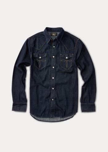 Ralph Lauren Slim Fit Denim Western Shirt Tmavě Blankyt Blankyt Světle Modré | dF7LpKYz