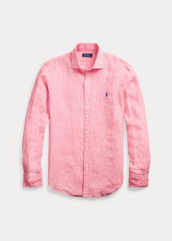 Ralph Lauren Slim Fit Linen Chambray Shirt Světle Růžové | rYH3aemV