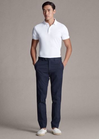 Ralph Lauren Slim Fit Stretch Chino Pant Tmavě Blankyt | 622DFSnD