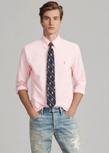 Ralph Lauren Slim Fit Stretch Oxford Shirt Růžové | K8DtBwOh