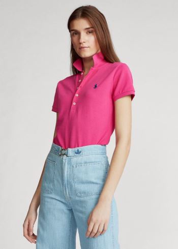 Ralph Lauren Slim Fit Stretch Polo Shirt Tmavě Růžové | PG6vqhjj