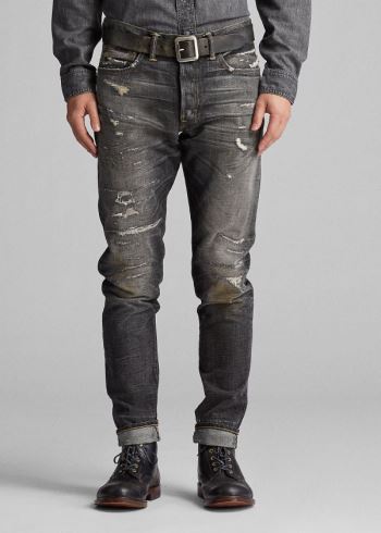 Ralph Lauren Slim Narrow Selvedge Jean Tmavě Šedé Blankyt Světle Modré | Z3ot5Xj0