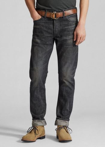 Ralph Lauren Slim Narrow Selvedge Jean Černé | 5RBjOSVS