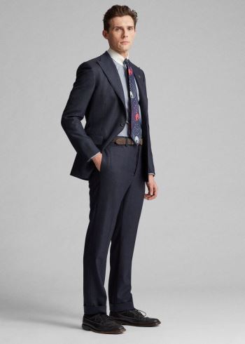 Ralph Lauren Slim Wool Suit Trouser Tmavě Blankyt | fJ40MbZ3