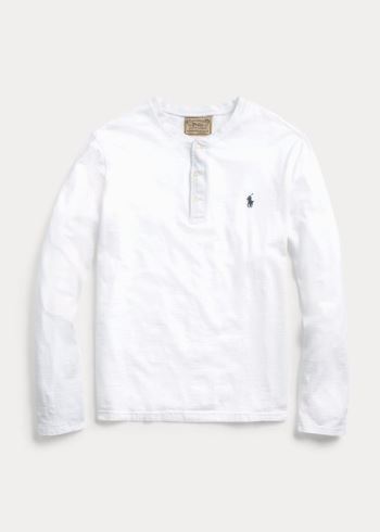 Ralph Lauren Slub Jersey Henley Shirt Bílé | x8uODGpg