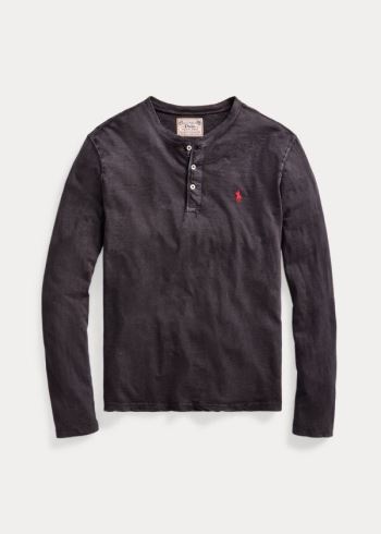 Ralph Lauren Slub Jersey Henley Shirt Černé | iChGkvzo