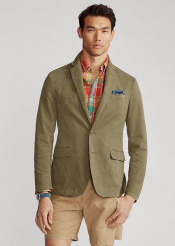 Ralph Lauren Soft Stretch Chino Suit Jacket Olivy Zelené | NUpqb024