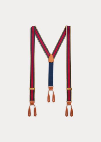 Ralph Lauren Striped Grosgrain Suspenders Tmavě Blankyt Žluté Červené | 8NKi7P93